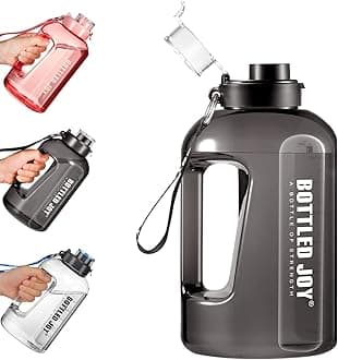JIMACRO Water Bottle, BOTTLED JOY 1.5 Litre Sports Water Bottle with Time Markings and Reusable, 50 Oz Leakproof DUNDUN Water Bottle BPA-Free, Flip Top for Sports, Cycling, Camping