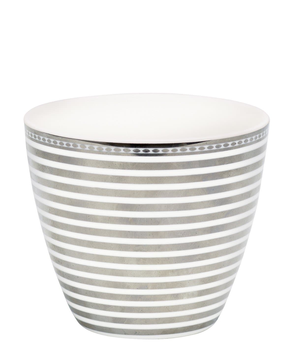 GreenGate Striped Latte Cup, Silver One Size