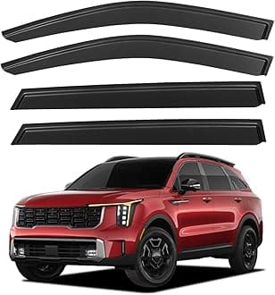Window Visors Rain Guards Shield for 2021 2022 2023 2024 2025 2026 Kia Sorento, Out-Channel Window Vent Wind Deflectors Visors Shades for 21-26 Sorento