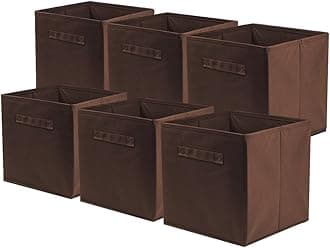 ShellKingdom Foldable Fabric Storage Cubes And Cloth Organizer Drawer For Closet And Toys, 6 Pack (Chocolate)