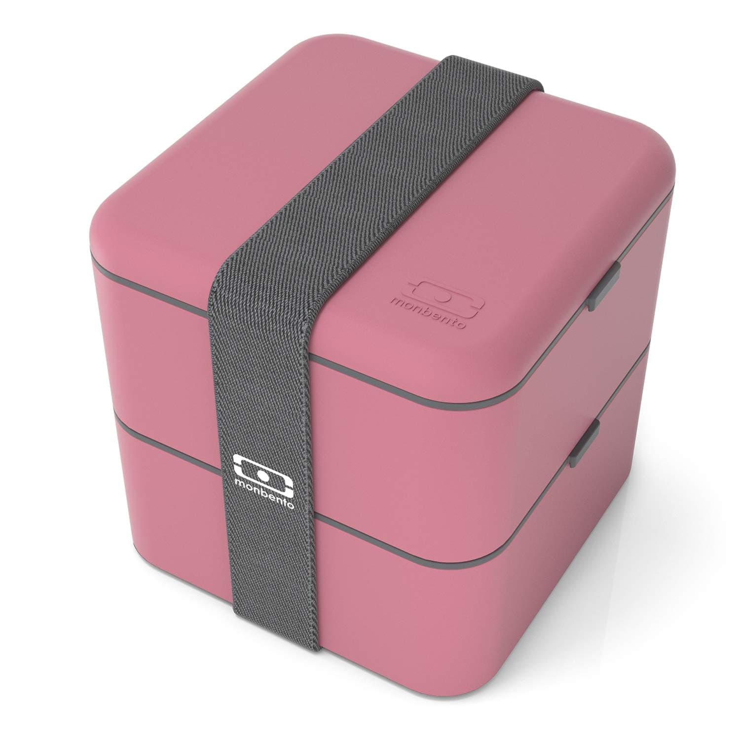 monbento - Large Bento Lunch Box MB Square Blush with 2 Compartments - 57 oz - Leakproof Lunch Box for Work/Picnic/Meal Prep - BPA Free - Microwave & Dishwasher Safe - Pink