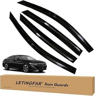 Tape-on Rain Guards for 2018-2022 Honda Accord, Side Vent Visors Shades Window Deflectors