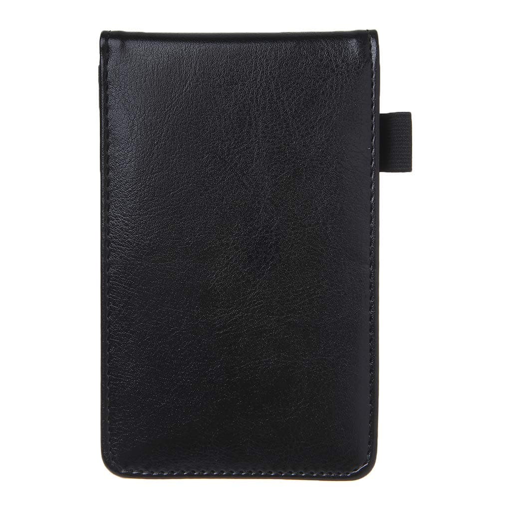 MeiqqmMultifunction Pocket Planner A7 Notebook Small Notepad Note Book Leather Cover Business Diary Memos Office School Stationery Supplies (Black)