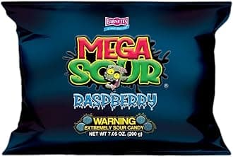 Barnetts - Mega Sour Candy Raspberry 200g - Trendy Sweet Bags - Traditionally Handmade Sweets - Sour Coating Lasts 20 Seconds - Candies for Party Bag, Gift Hamper, or Hamper Box
