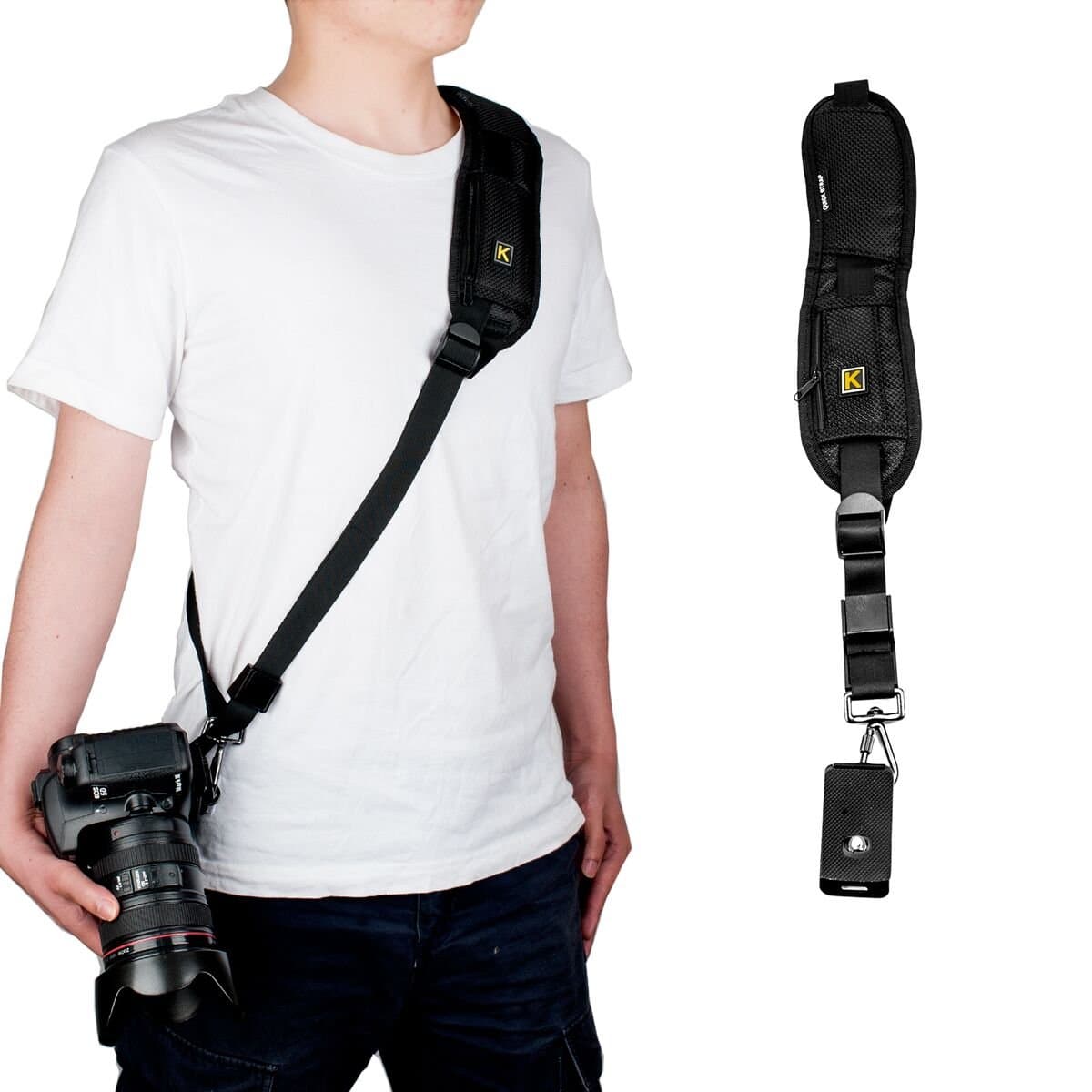 Camera Neoprene Shoulder Strap Toomli Camera Strap Quick Release Black Camera Shoulder Strap Belt for Canon Nikon Sony Fujifilm Olympus DSLR SLR - Black