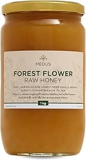 Forest Flower Raw Honey - 1Kg | Pure, Dark, Unpasteurised and Unfiltered | Natural Sweetener for Cooking, Tea, Coffee, Milk, Juice, Hot & Cold Drinks