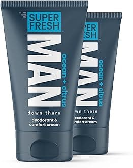 Super Fresh Ball Deodorant Lotion for Men Aluminum Free Hygiene Cream for Groin Butt and Body Controls Odor Reduces Chafing Twin Pack 4 oz Tubes for Daily Freshness Comfort and Sweat Protection