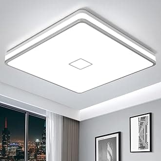 LED Ceiling Light Fixtures Flush Mount 12.8inch 24W Bright White Square LED Ceiling Lamp 5000K, 2050LM Daylight Waterproof Bathroom Ceiling Light for Kitchen Hallway Porch Living Room Bedroom