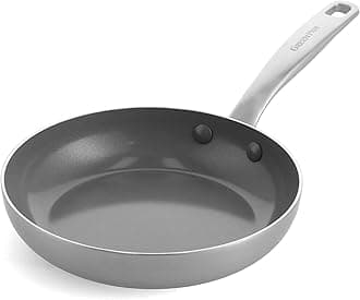 GreenPan Chatham Tri-Ply Stainless Steel Healthy Ceramic Nonstick 8" Frying Pan Skillet, PFAS-Free, Induction Suitable, Dishwasher Safe, Silver