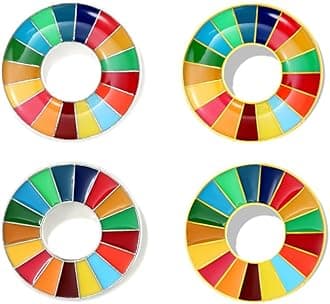17-Color United Nations Sustainable Development Goals Brooch Rainbow Brooch Lapel Pin SDGs Enamel Lapel Pin Badge Colorful Circle Brooch Clothing Bag Accessories Jewelry Gift, Metal