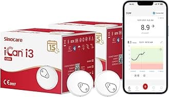 – iCan Continuous Glucose Monitoring System, Equipped with iCan CGM APP, Output Every 3 Minutes, Less Finger Pricks, 15-Day Wear-life, for Diabetes Management, Pack × 2