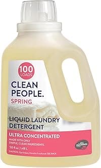 The Clean People Liquid Laundry Detergent - Recyclable Packaging, Stain Fighting - Ultra Concentrated, Laundry Soap - Spring Scent, 50 fl oz