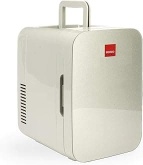 SENSIOHOME 10L Mini Fridge Cooler & Warmer | AC+DC Power - 12v, UK & EU Plug | Compact, Portable and Quiet, For Home, Bedroom, Car, Holiday, Food Drinks Makeup (Silver)