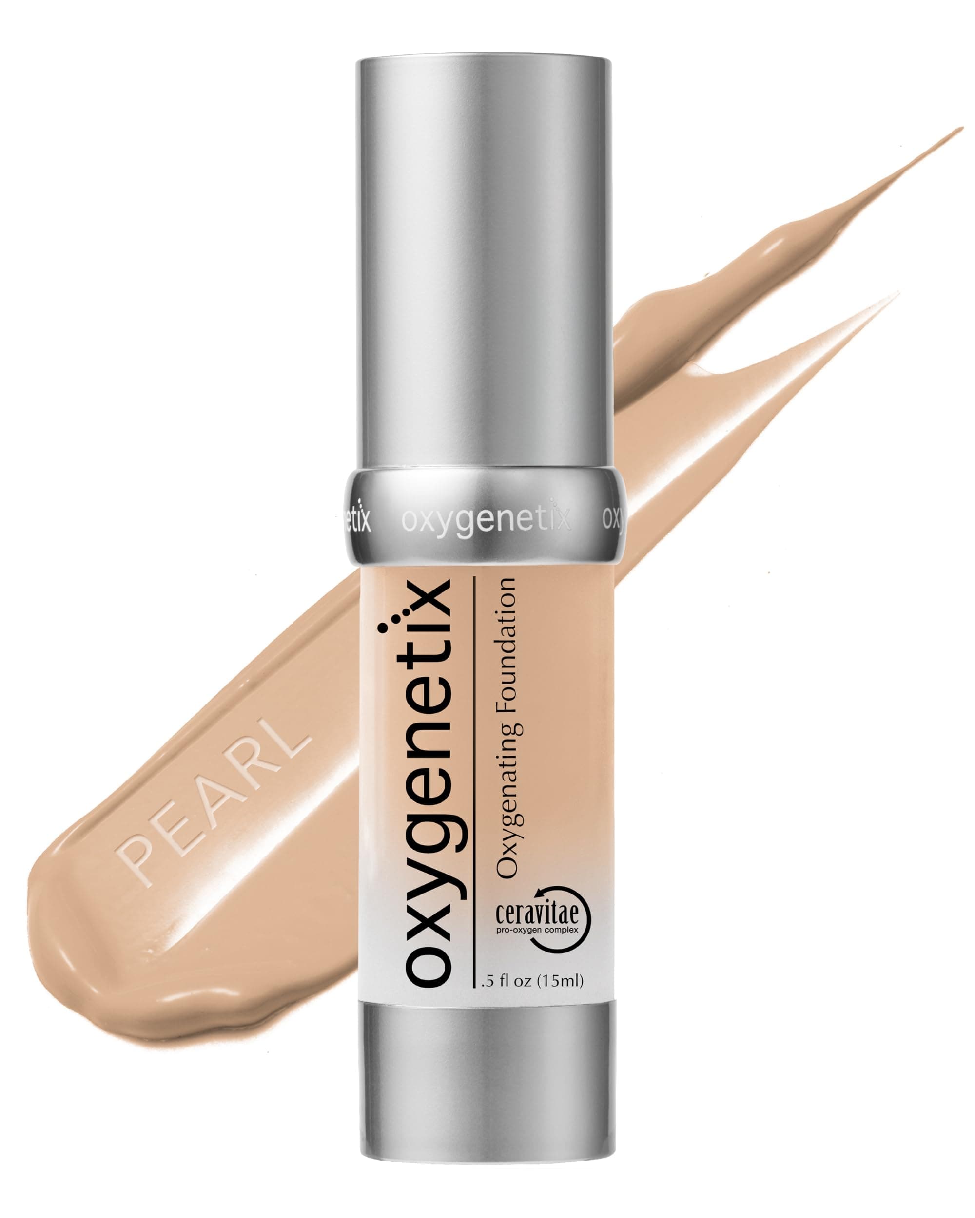 Oxygenating Foundation – Pearl | Breathable Makeup for Face | Buildable Coverage with Weightless Feel | Longwear Foundation for Women | Safe for Sensitive or Laser-Treated Skin