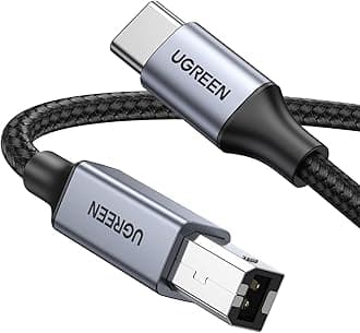 UGREEN USB B to USB C Printer Cable 3 FT, Nylon USB B to USBC Cable for MacBook Pro/Air, MIDI Cable Compatible with MIDI Keyboard/DJ Controller/DAC/Yamaha Casio Digital Piano for iPad