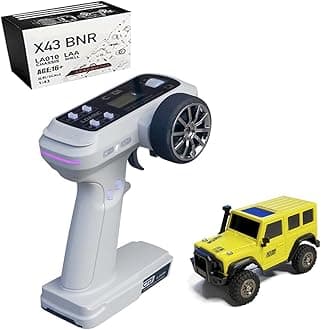 X43 1:43 Scale Mini RC Crawler RTR RC Rock Truck 4x4 2.4GHZ Hobby Grade Remote Control Car Model Vehicle RC Buggy and Adults (Yellow)