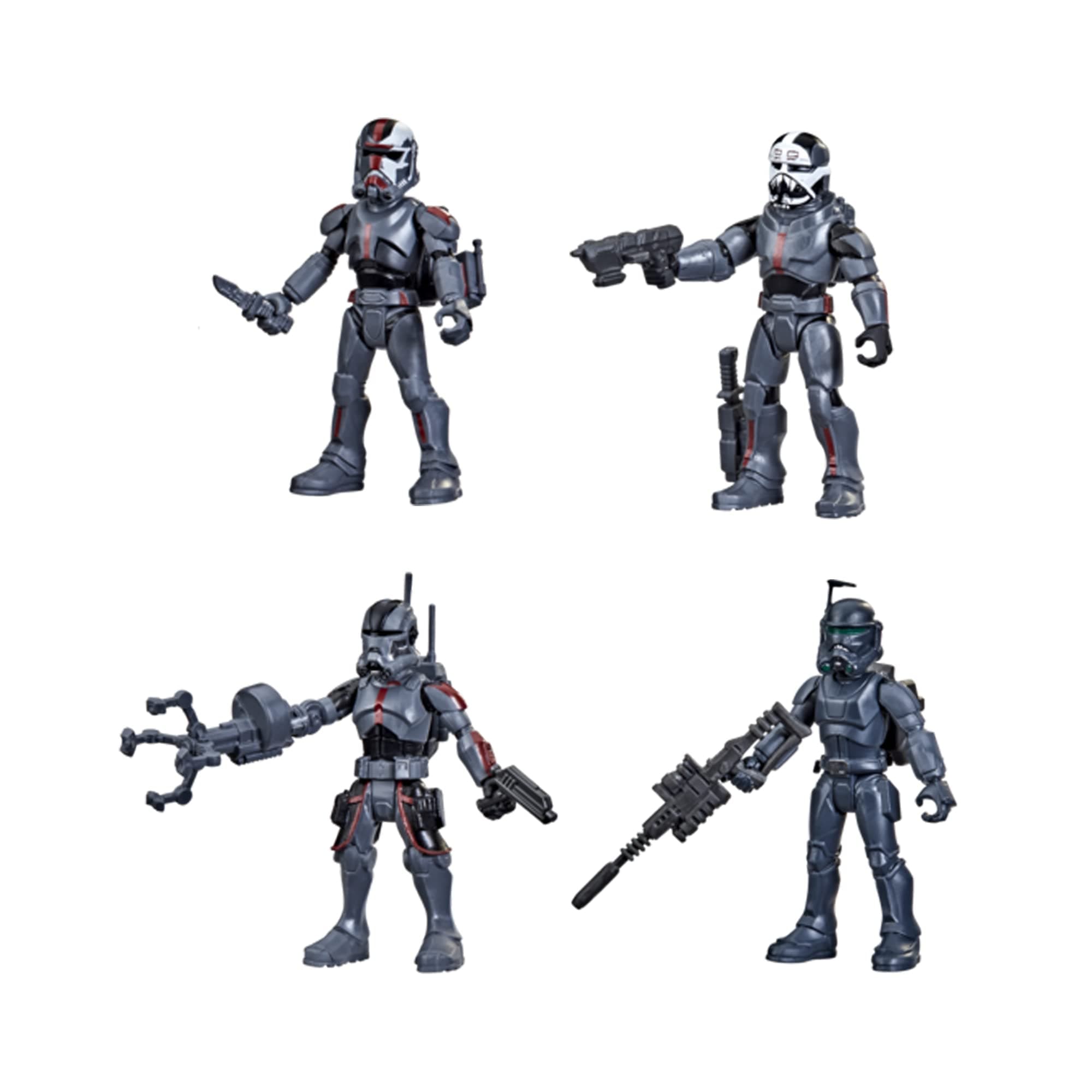 Mission Fleet Clone Command Action 6 cm Action Figures Pack of 4 with Multiple Accessories, Toys for Kids from 4 Years