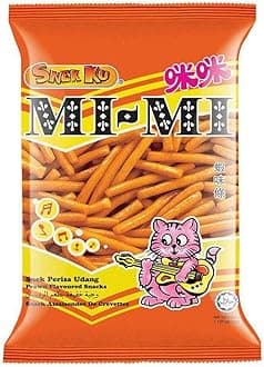 Snek Ku Snack (Mi-Mi Prawn Flavoured, 6 Packs x 80g)