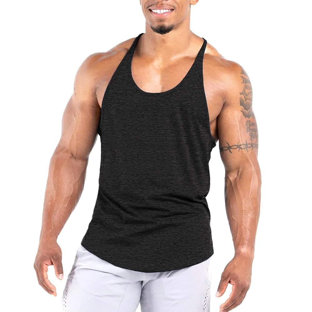 Men's Workout Stringer Tank Tops Athletic Quick Dry Y-Back Tops Bodybuilding Muscle Shirts for Gym（1 Or 3 Pack）