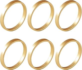Gold Napkin Rings Set of 6- Roundness Metal Gold Napkin Holder, Fall Thanksgiving Christmas Napkin Rings for Table Decor, Wedding, Banquet, Valentines Easter
