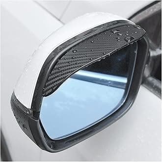 2 Pack Car Mirror Rain Cover Carbon Fiber Look Waterproof Car Cover Universal Fit for Vehicle Truck SUV (Black)