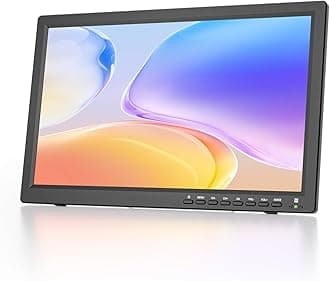 Desobry 19 Inch Portable TV with freeview Antenna, 1080P Small Television with HDMI AV Input, USB Port, Portable Monitor with Built-in Stand, 12V TV for caravan motorhome kitchen bedroom (No Battery)