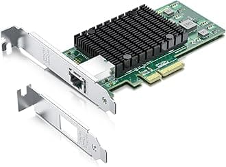 H!Fiber 10Gb RJ45 PCI-E Network Card NIC, Compare to Intel X550-T1, with Intel X550-AT Chip, Single RJ45 Port, PCI Express 3.0 X4, Ethernet Converged Network Adapter Support Windows/Linux/VMware Esxi