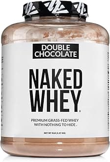 NAKED nutrition Whey Double Chocolate Grass Fed Whey Protein Powder, No GMO, No Soy, and Gluten Free. Nothing Artificial, Aid Growth and Recovery - 53 Servings