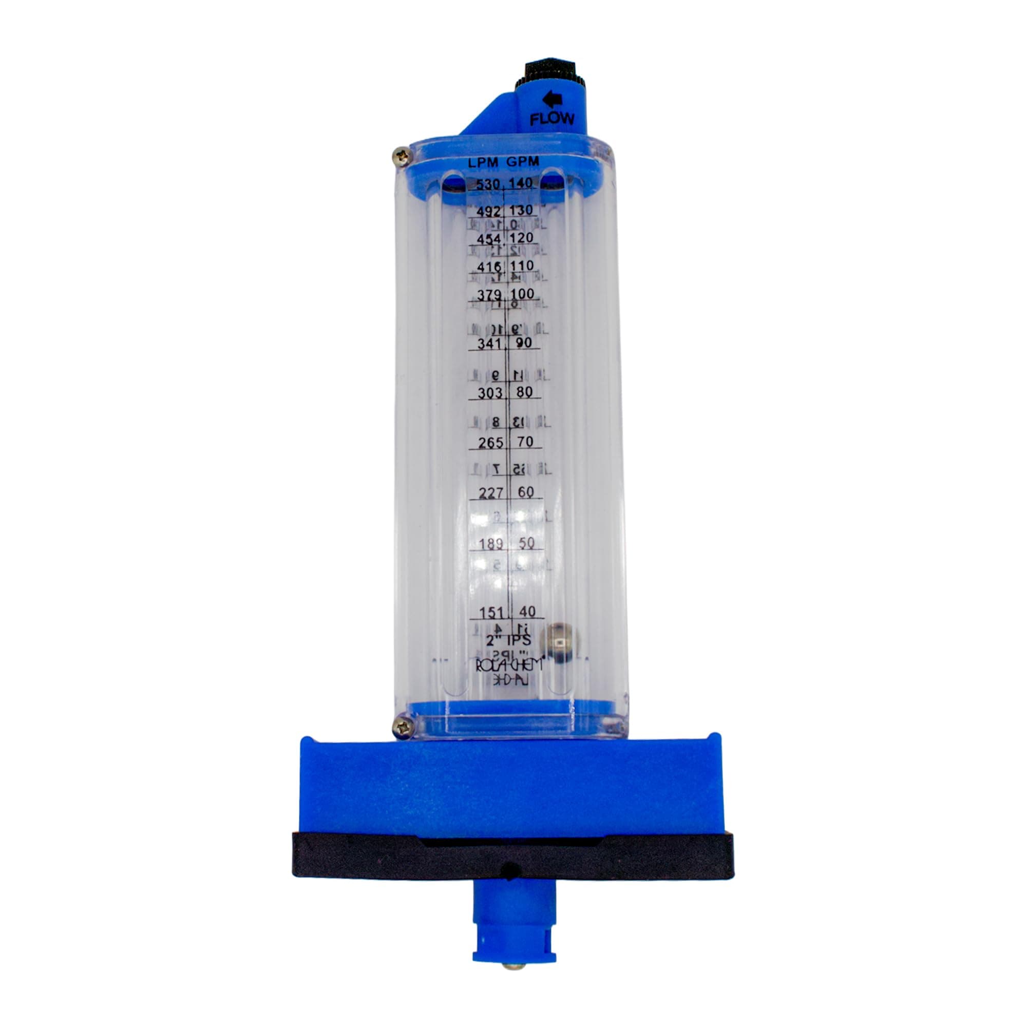 570351-T Flowmeter for 2 in. PVC Pipe, Horizontal Installation (Top Mount), 40–140 GPM, PVC/Galv Pipe — Accurate Flow Rate Measurement for Swimming Pools