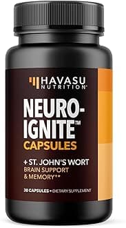 NeuroIGNITE Brain Supplements for Memory and Focus - 30 Count - Nootropics Brain Support Supplement with Bacopa, Ginkgo Biloba, St. John's Wort, Phosphatidylserine - Non-GMO Capsules, 1-Month Supply