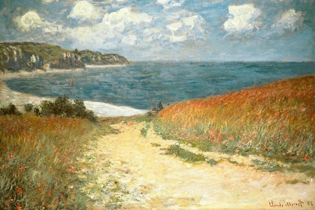 Laminated Path Through the Corn at Pourville Claude Monet Impressionist Art Posters Claude Monet Prints Nature Landscape Painting Claude Monet Wall Art French Decor Poster Dry Erase Wall Art 12x18