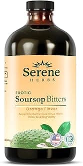 Soursop Bitters Liquid – Organic Herbal Sour SOP Guanabana with Black Seed, Moringa, Irish Moss & Ginger – Gut Support, Energy & Immune Boost – Vegan, Non-GMO – Orange Flavor – 16 oz