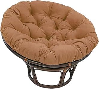 Large Round Papasan Chair Cushion, Thick Outdoor Rocking Chair Cushion, Rattan Hanging Basket Cushion, Egg Nest Replacement Pad(Coffee,100 * 100cm)