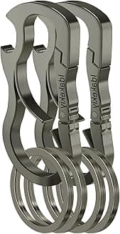 Idakekiy Stylish Carabiner Keychain Zinc Alloy Key Chain Bottle Opener (2 Pcs Dark Grey)