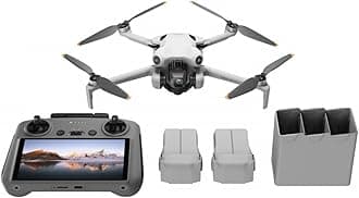 DJI Drone, Mini 4 Pro Fly More Combo Plus, Mini Drone with Camera, Small, 45 Minutes Flight Time, Intelligent, 2 Flight Battery Plus Units Included, DJI RC 2 (Integrated Screen Transmitter), 4K HDR