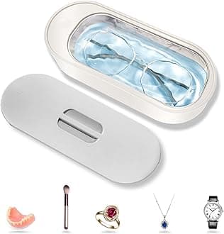 Jewelry Cleaning Ultrasonic Machine, 43kHz Ultrasonic Glasses & Eyeglass Cleaner, 440ML Capacity for Jewelry, Dentures, Shaver Heads - Fast & Deep Cleaning