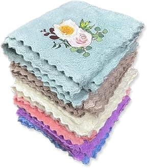 Outlay Home Face Towel/Handkerchief/Rumal Microfiber Small Size -Pack of 12 Pieces - Soft and Super Absorbent Face Towels for Women's, Kids and Newborn Babies - 25x25 CM - 1 Dozen