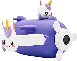 KidamentoKids Digital Camera & Video Camcorder, Unique Air-Plane Design with Silicone Wristband, Selfie Camera, 32GB Memory Card Included, Neck Strap Doubles as Charging and USB Cable - Model V