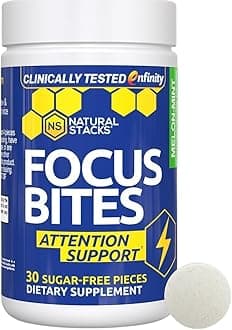 Paraxanthine Supplement 100mg - Caffeine Free Focus Supplement for Productivity & Attention Support - Clinically Tested Enfinity Paraxanthine - Jitter Free Energy Support - 30 Melon Mint Focus Bites