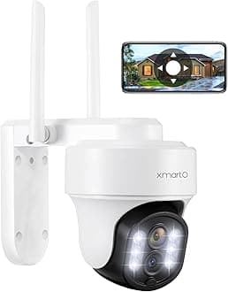 xmartO 10X Zoom Security Camera, 6MP HD Wireless PTZ Home Security System for Indoor Outdoor Surveillance, Security Camera System with Auto Tracking, 24/7 Surveillance, 2-Way Audio