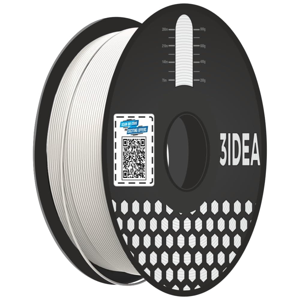 PLA White Premium Filament 1.75mm for 3D Printer, Dimensional Accuracy +/- 0.03mm (White, 1 kg)