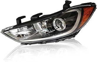 Headlights Headlamp for 2017-2018 for Hyundai Elantra Sedan, Halogen Headlight Models, Halogen Headlights Hedlamps with LED,L&R Side Hedlamps Assembly,Clear Lens (Left-Hand Drive Side)