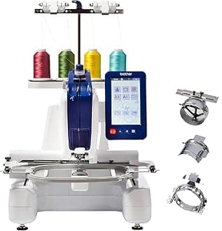 Brother Persona PRS100 Single Needle Embroidery Machine with 4-Spool Thread Stand and PRCF3 Cap Frame and Driver Set