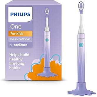 Philips One for Kids by Sonicare Battery Toothbrush, Purple, HY1130/01