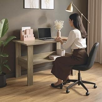 FURLAY Sleek Office Desk and Study Table | 1 Year Warranty | Century Engineered Wood Desk for Adults & Students (Classic Oak) | DIY (Easy to Assemble)