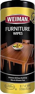 Weiman Furniture Wipes | Protects without Build-up Wax | Removes Harmful Dirt, Dust, Grime & Smoke Residue | Protects from Discoloration & Drying - 30 wipes