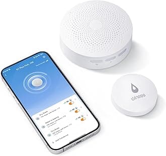 Winees WiFi Water Leak Detector, 1 Pack Water Sensors with 100dB Adjustable Alarm, Leak Alert Email&SMS Notification, 100M Transmission for Basement, Bathroom, Laundry, IFTTT, S1 Lite, 2.4G WiFi Only