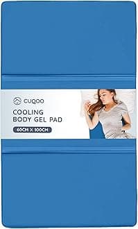 CUQOO Cooling Gel Pillow - Cooling Gel Mat for Pillow for Heat Absorption and Dissipation - Cool Pillow for Night Sweats & Enhanced Sleep Quality - Gel Pillow Cooling Pad - Blue - 100x60cm