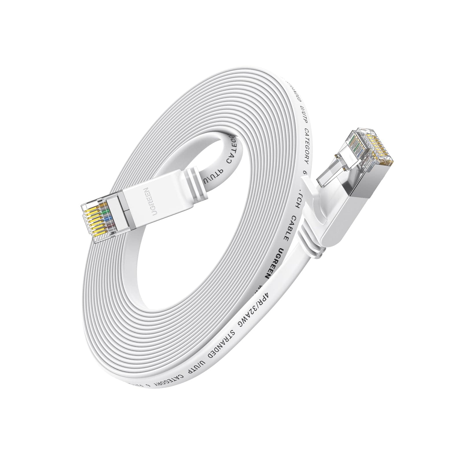 Ethernet Cable Cat6 30M Gigabit Flat Network Coed 1000Mbps High-Speed Shielded Internet Cable RJ45 Ethernet Wire Patch Compatible for Laptop, PC, PS5 PS4, TV, Modem, Router, Hub, Switch