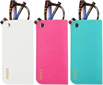 3 Pack Eyeglass Cases - Soft Felt Slip-in Pouch Case - Glasses Storage Case Makeup Pouch